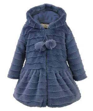 Navy Lash Stripe Faux Fur