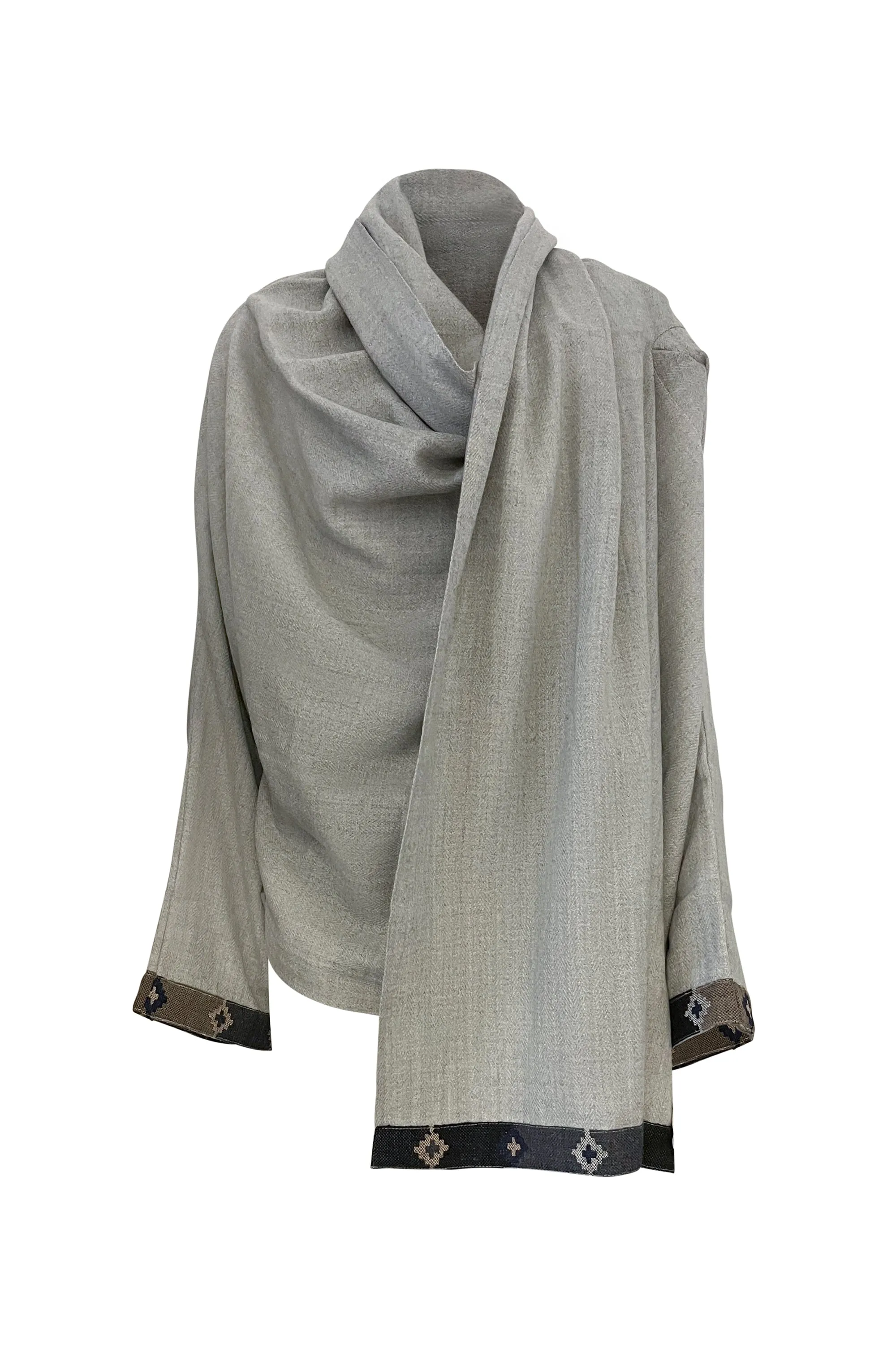 NEW! Wool Cape Coat Cocoon Silver