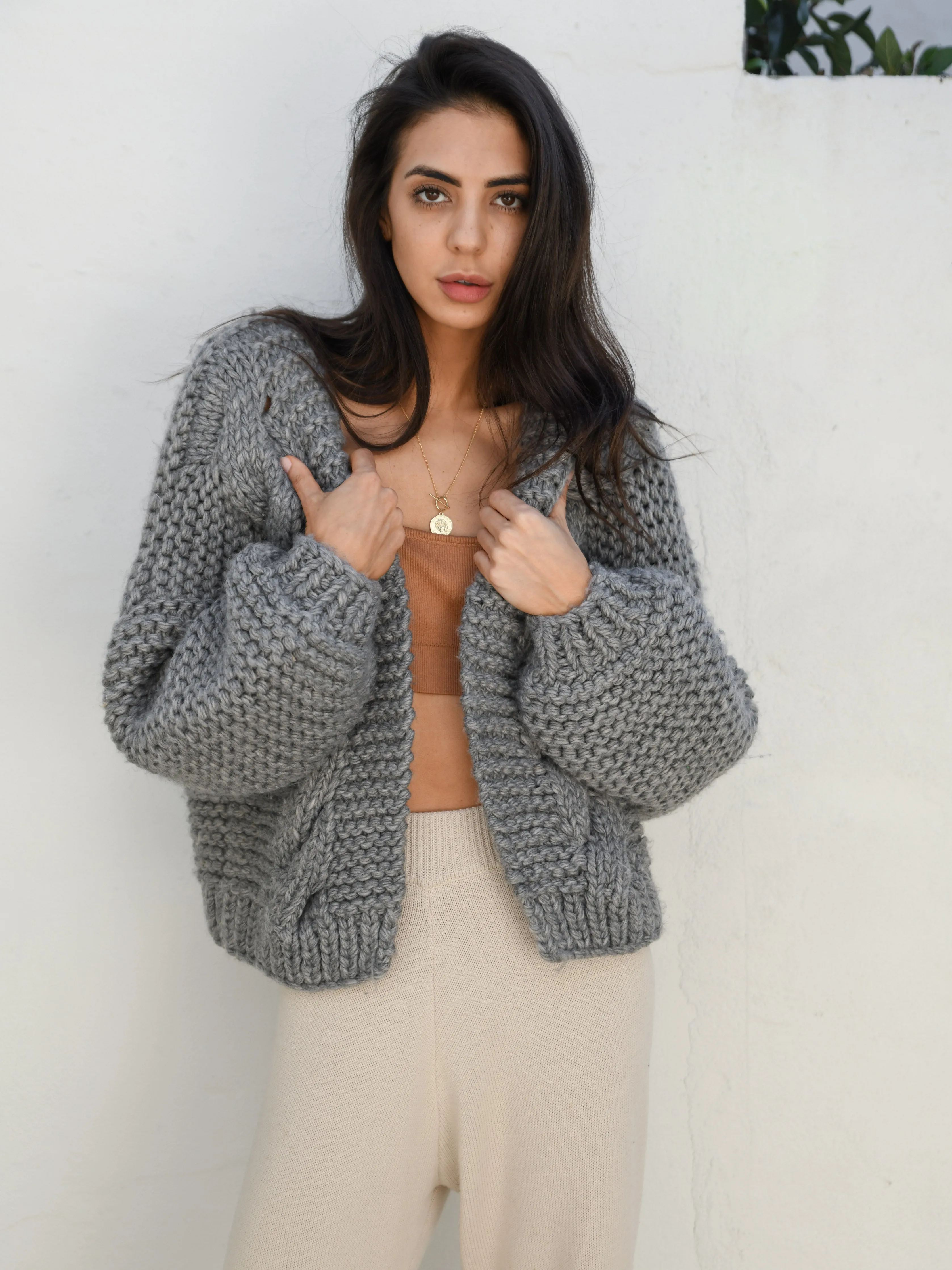 Nia Cable Hand Knitted Cardigan