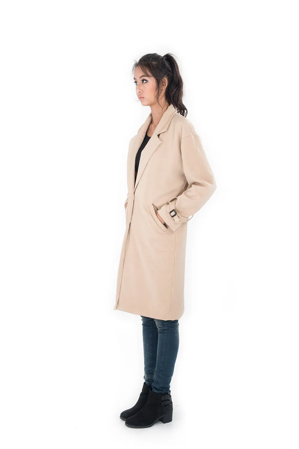 SALE 50 % !! Was 150 now 75 >  Long coat / Trench coat  / Womens trench coat / Autumn Fall Winter Coat : Nature Touch Collection