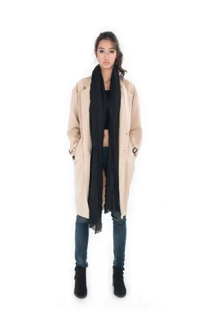 SALE 50 % !! Was 150 now 75 >  Long coat / Trench coat  / Womens trench coat / Autumn Fall Winter Coat : Nature Touch Collection