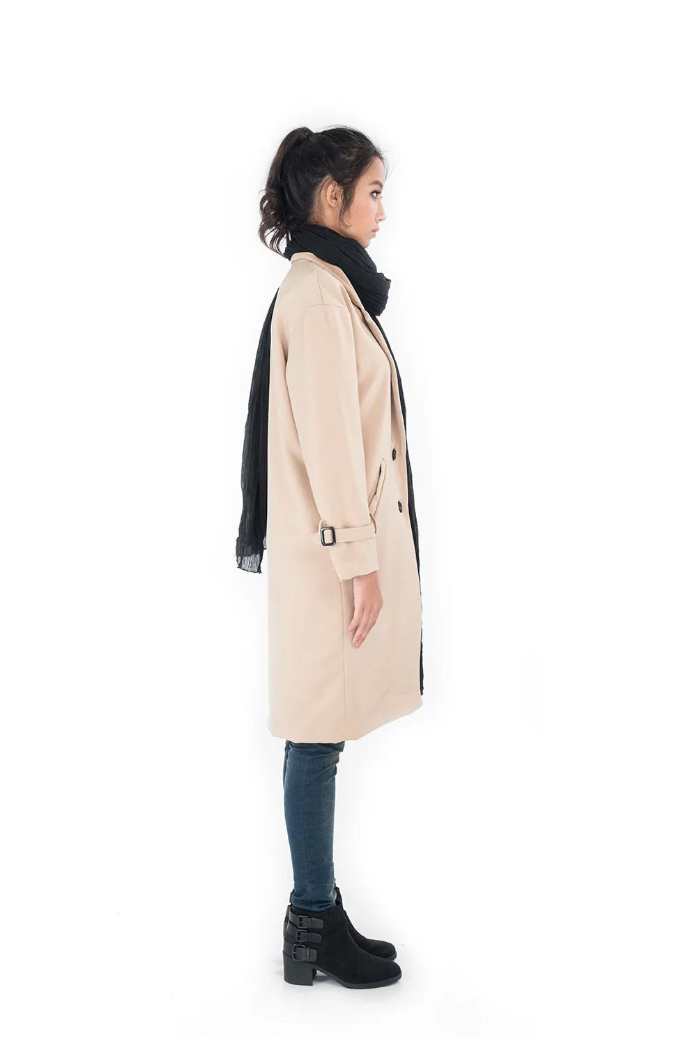 SALE 50 % !! Was 150 now 75 >  Long coat / Trench coat  / Womens trench coat / Autumn Fall Winter Coat : Nature Touch Collection