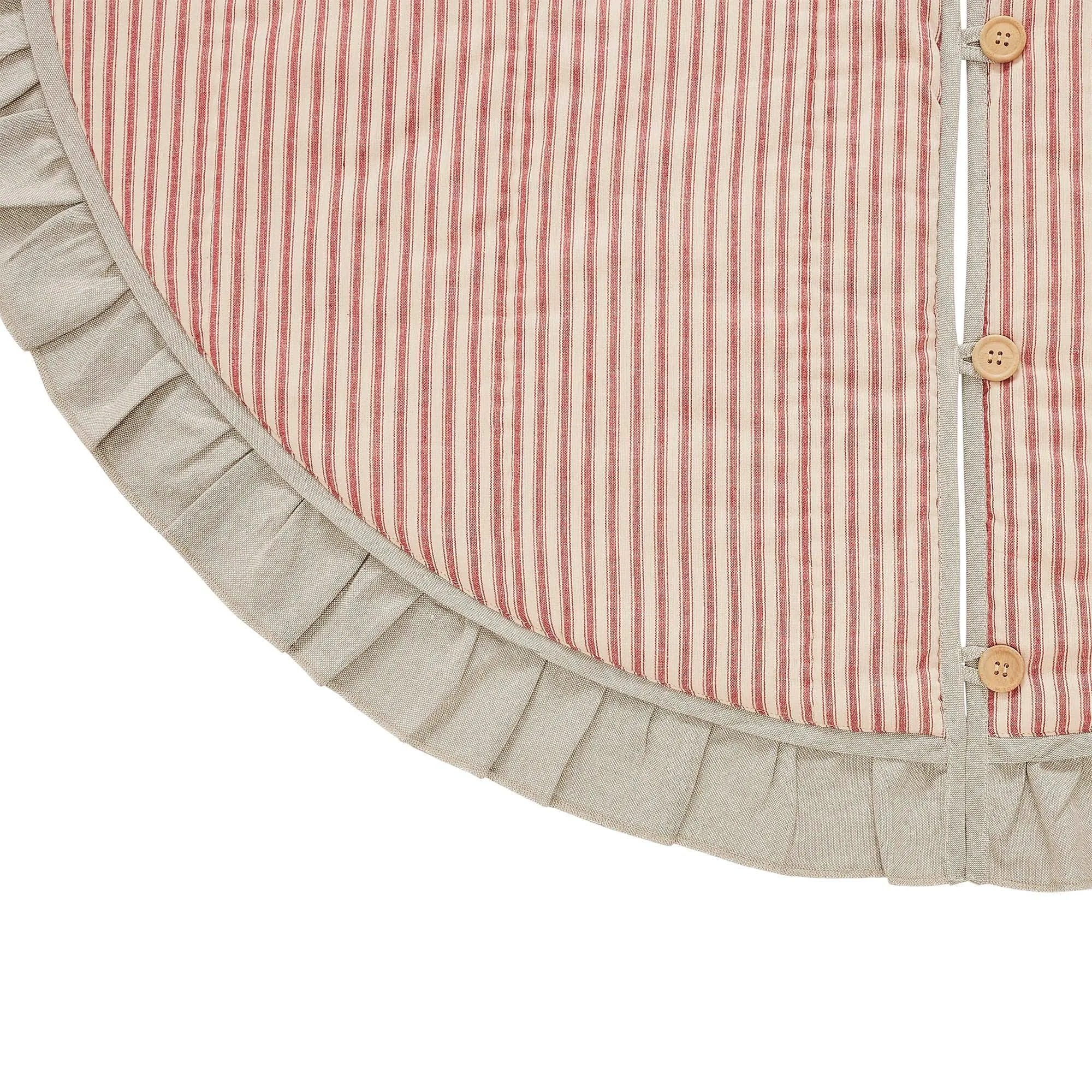 Sawyer Mill Red Ticking Stripe Christmas Tree Skirt 48 VHC Brands