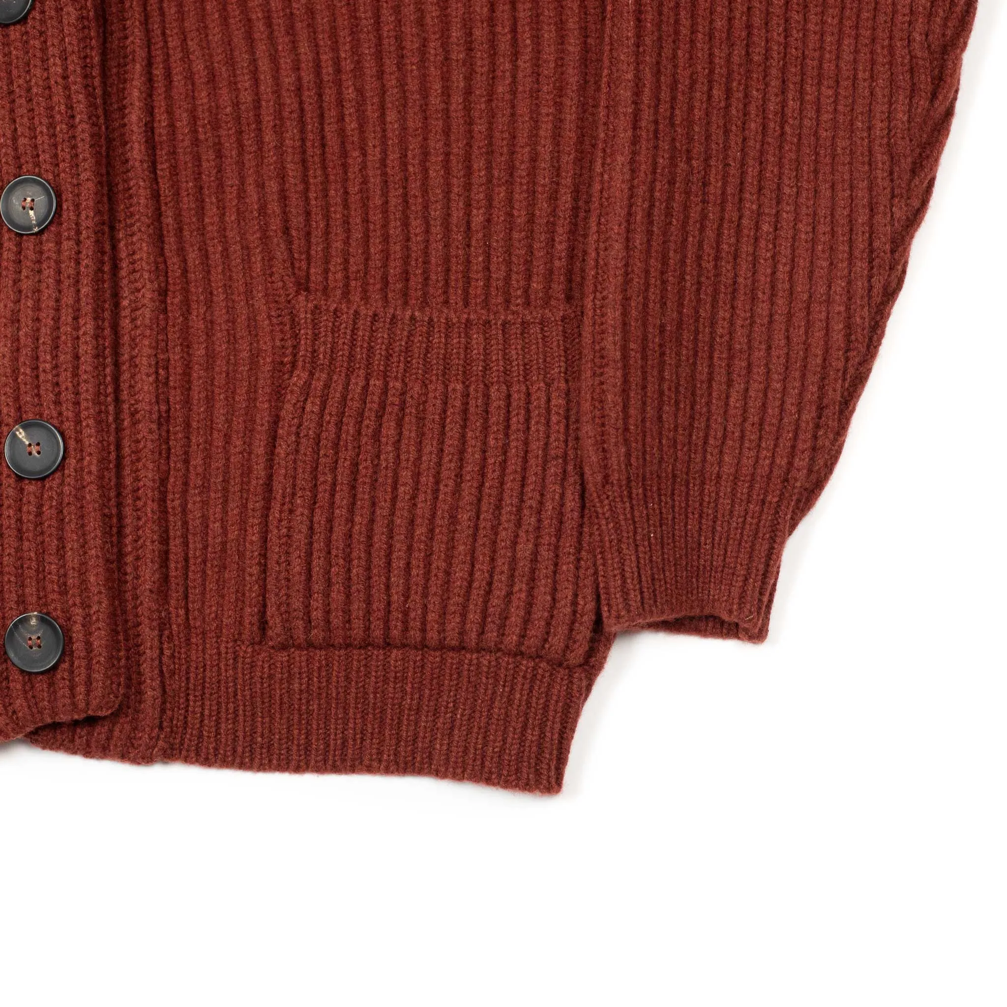 Shawl collar 4-ply cardigan jacket in Sienna supergeelong lambswool