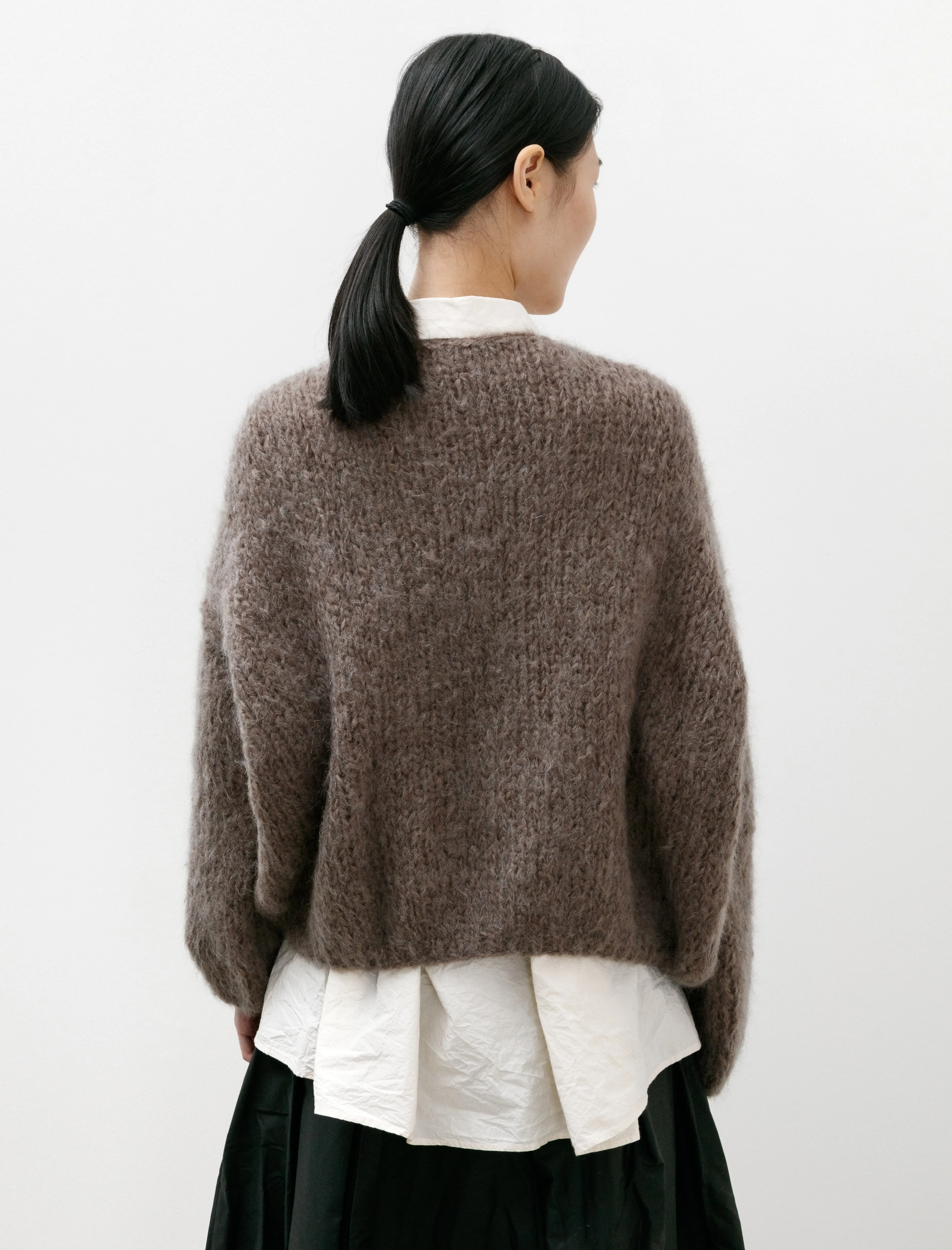 Short Cardigan Mohair Khaki