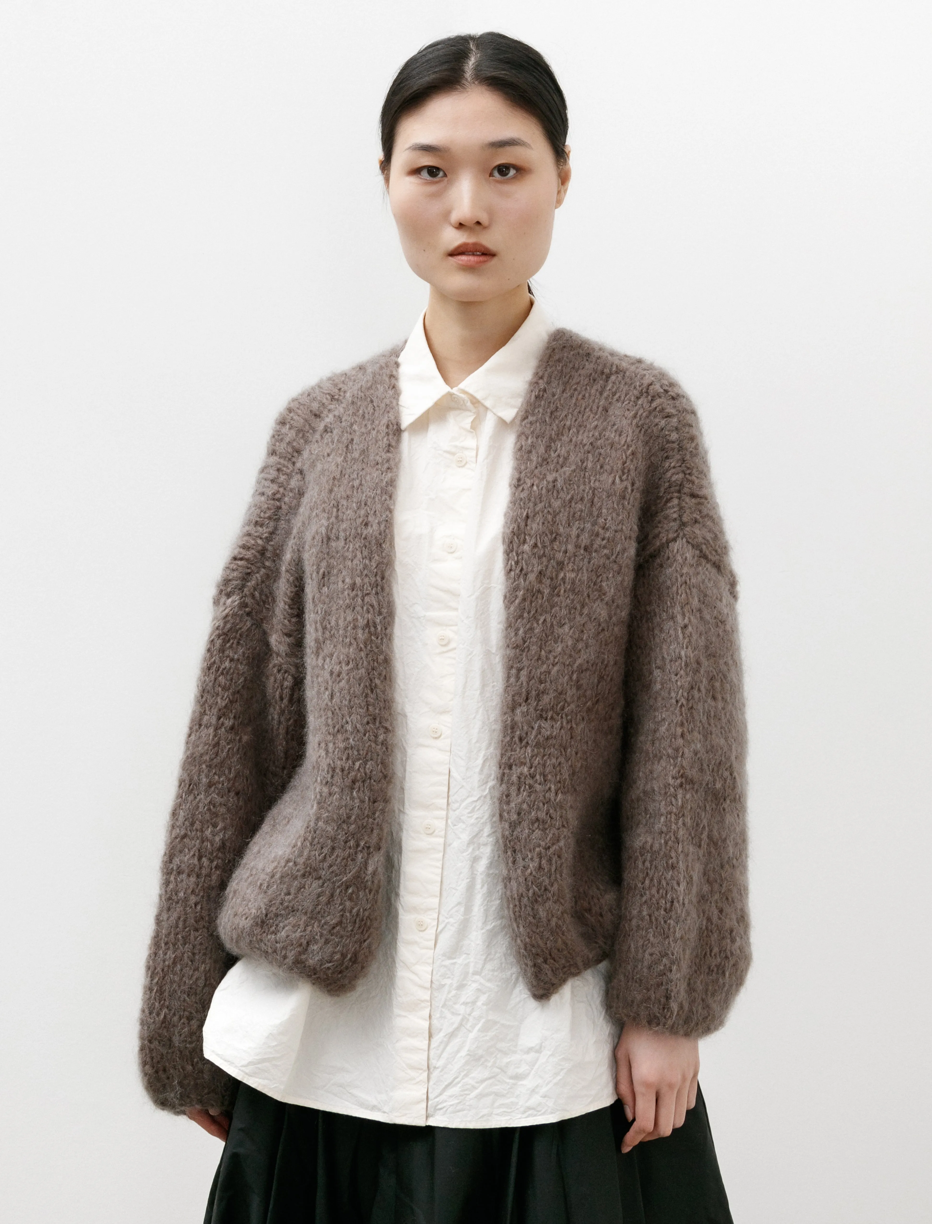 Short Cardigan Mohair Khaki