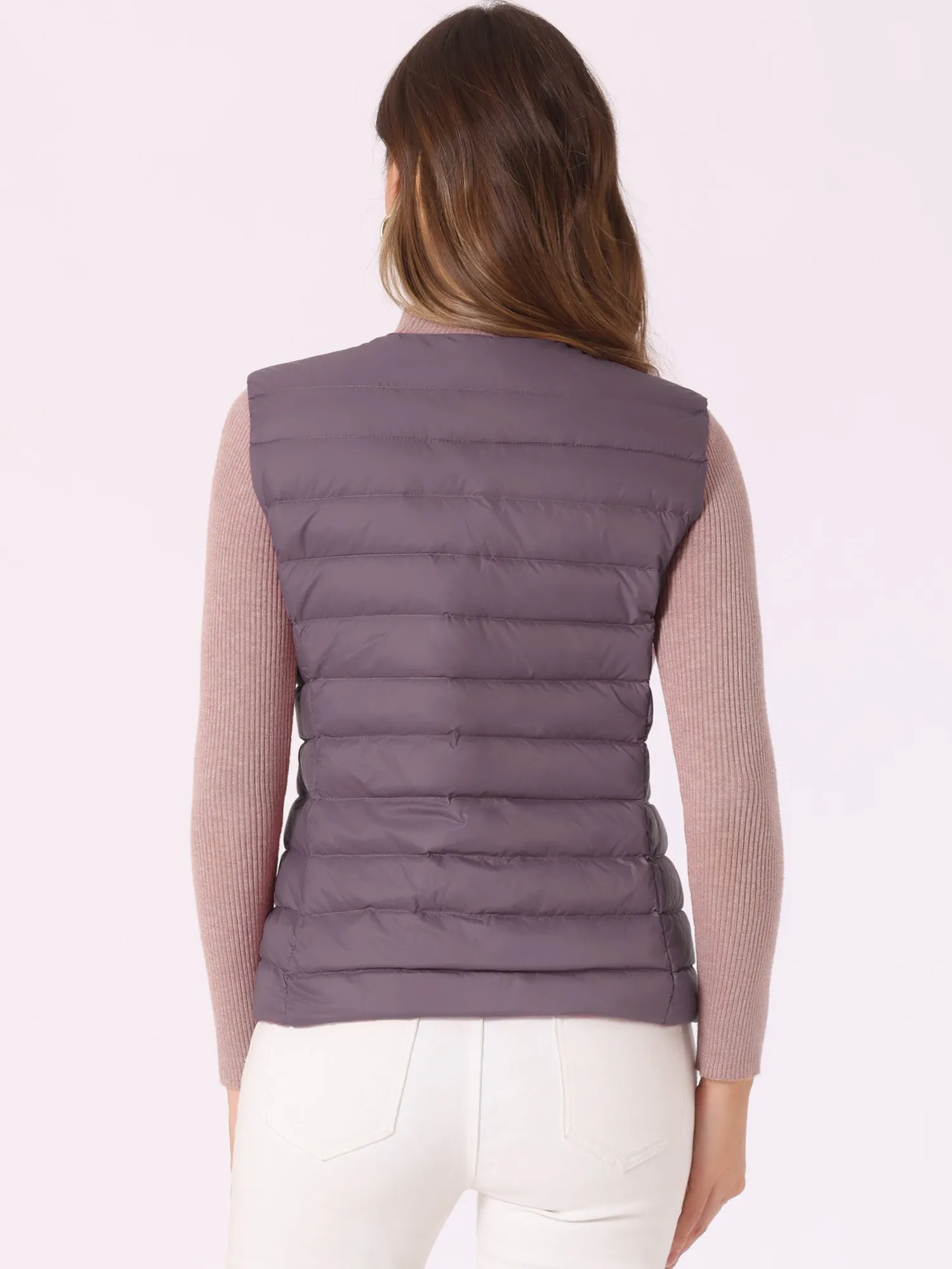 Sleeveless Lightweight Button Up Quilted Puffer Vest