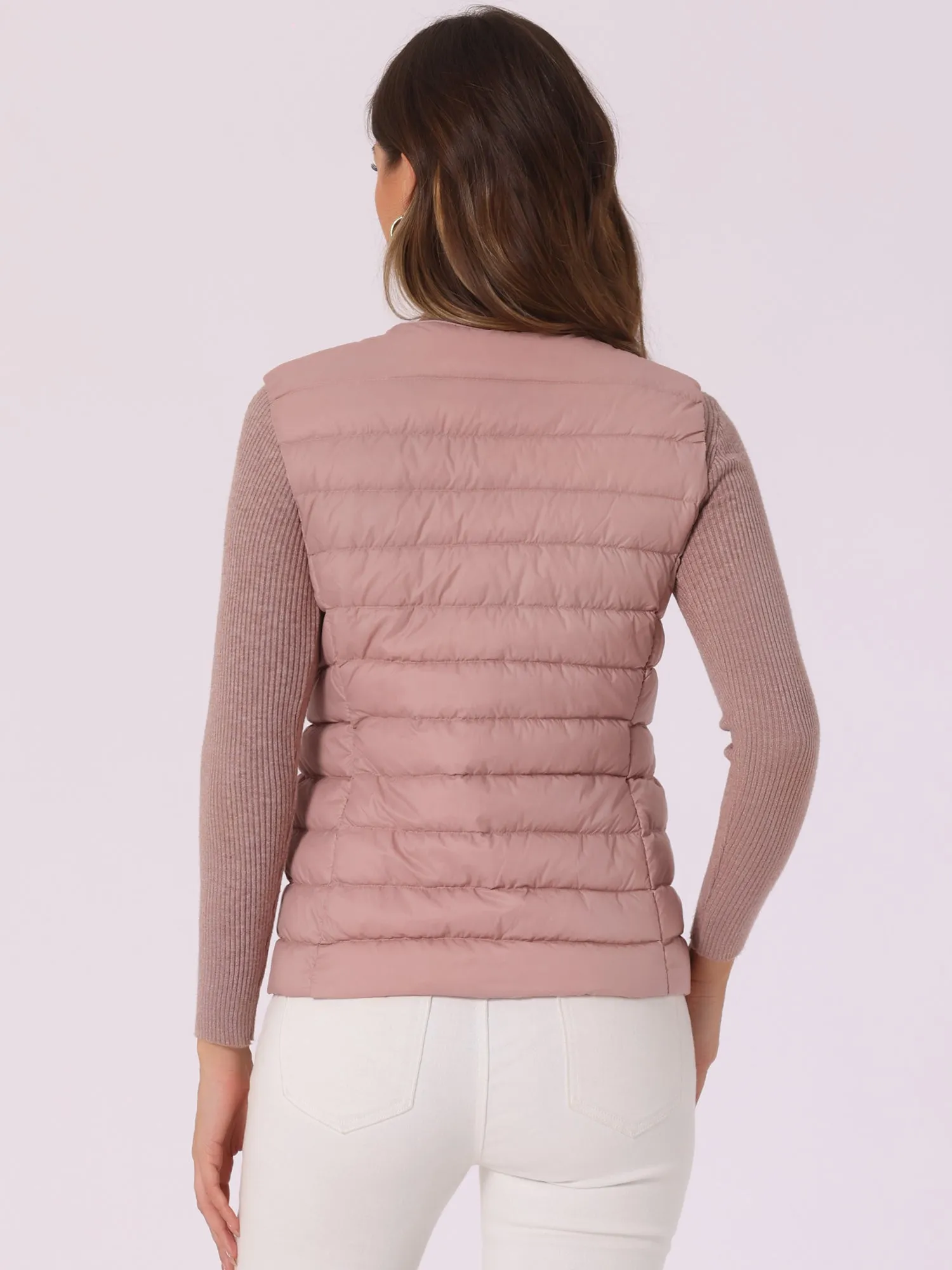 Sleeveless Lightweight Button Up Quilted Puffer Vest