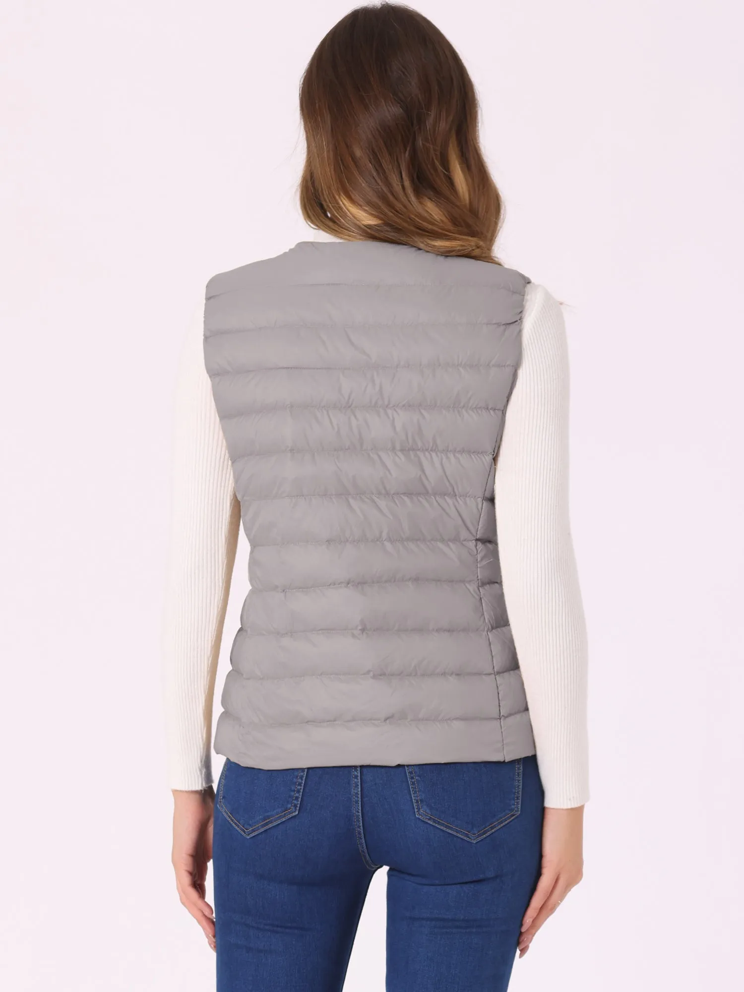 Sleeveless Lightweight Button Up Quilted Puffer Vest