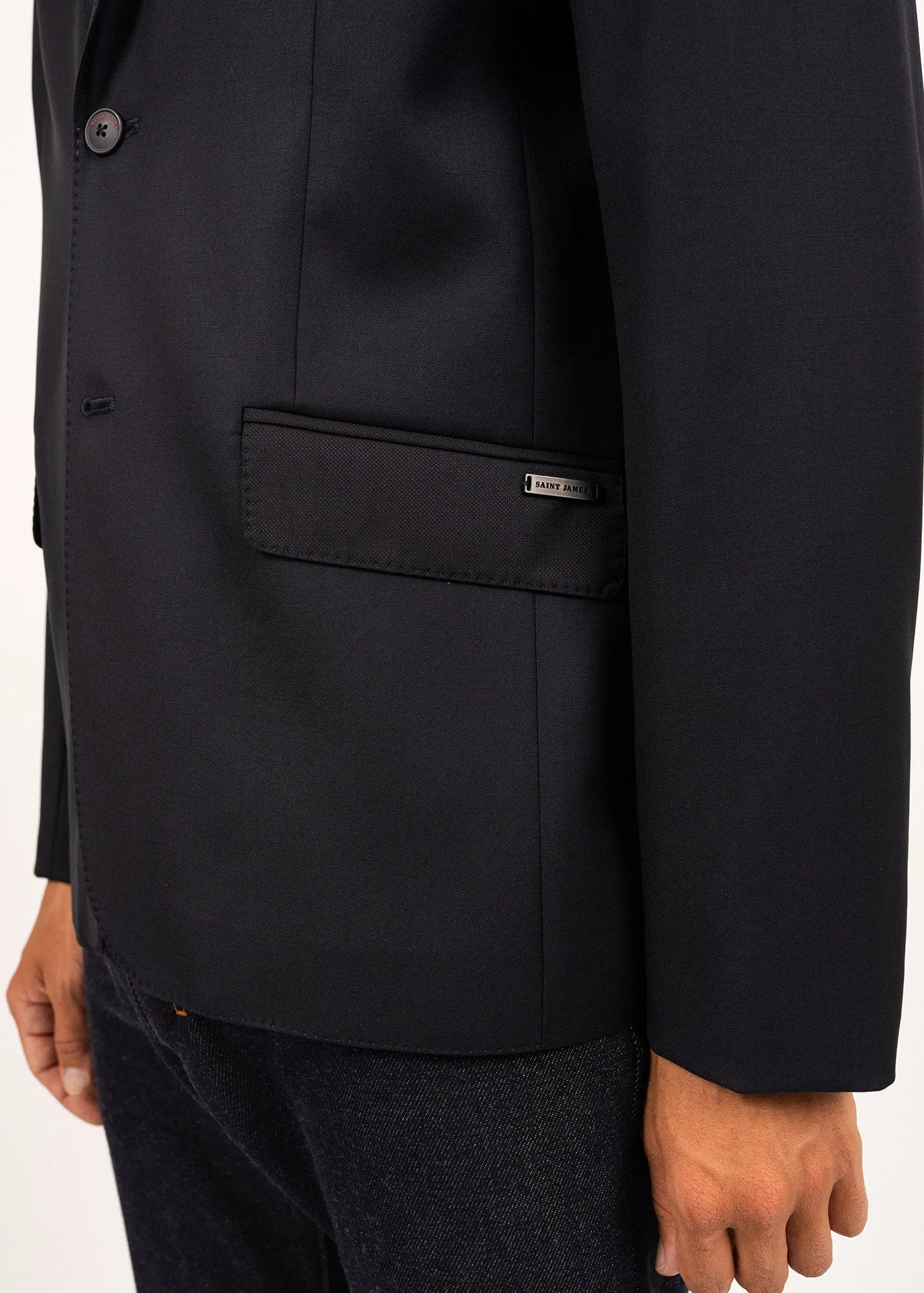 St Benoit wool cloth blazer - with tone on tone elbow patches (NAVY)