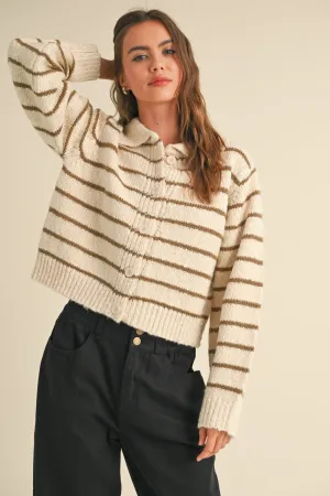 Striped Knitted Cardigan