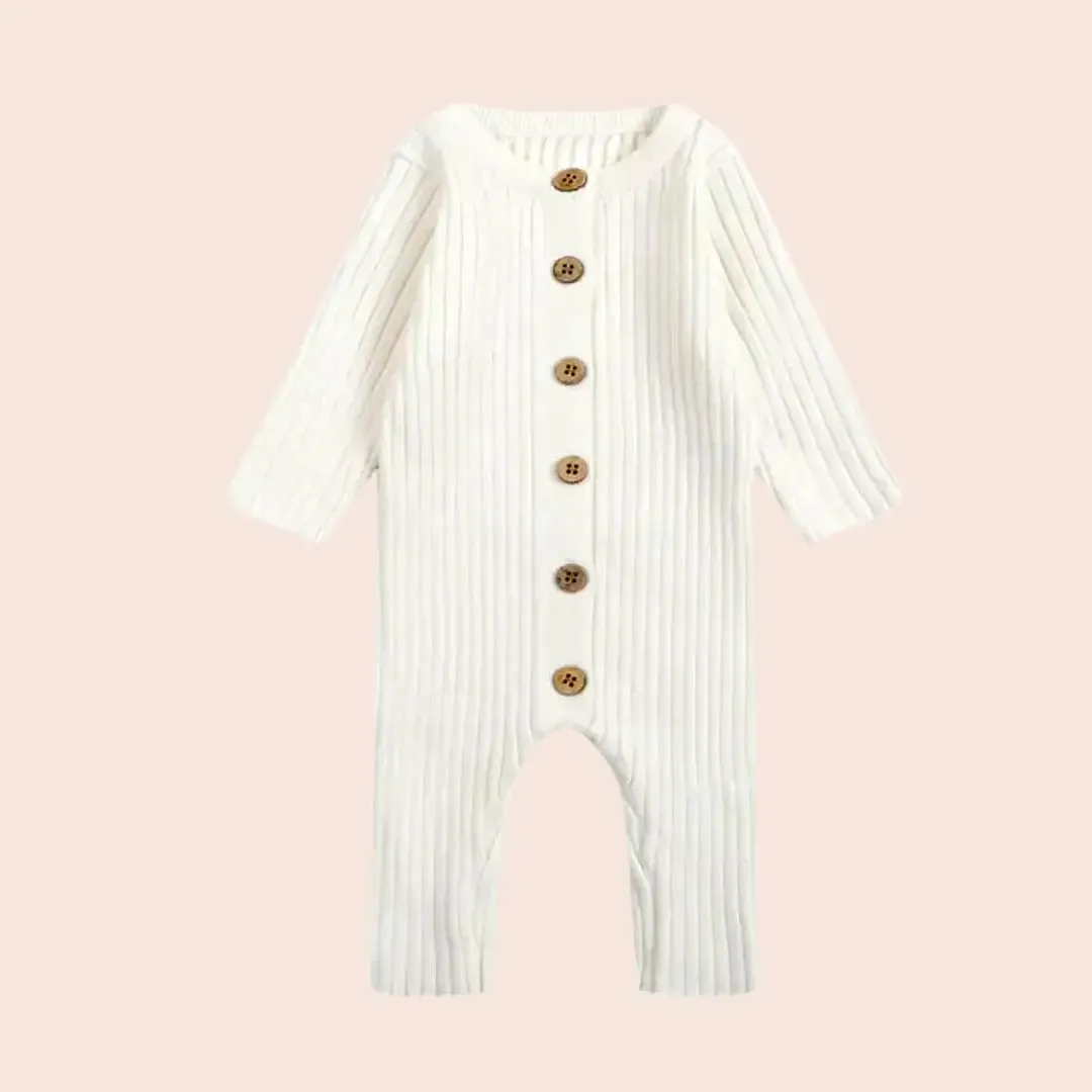 Sweet Dreams Knitted Cotton Jumpsuit 🤍 Soft as a Cloud (3-24M)