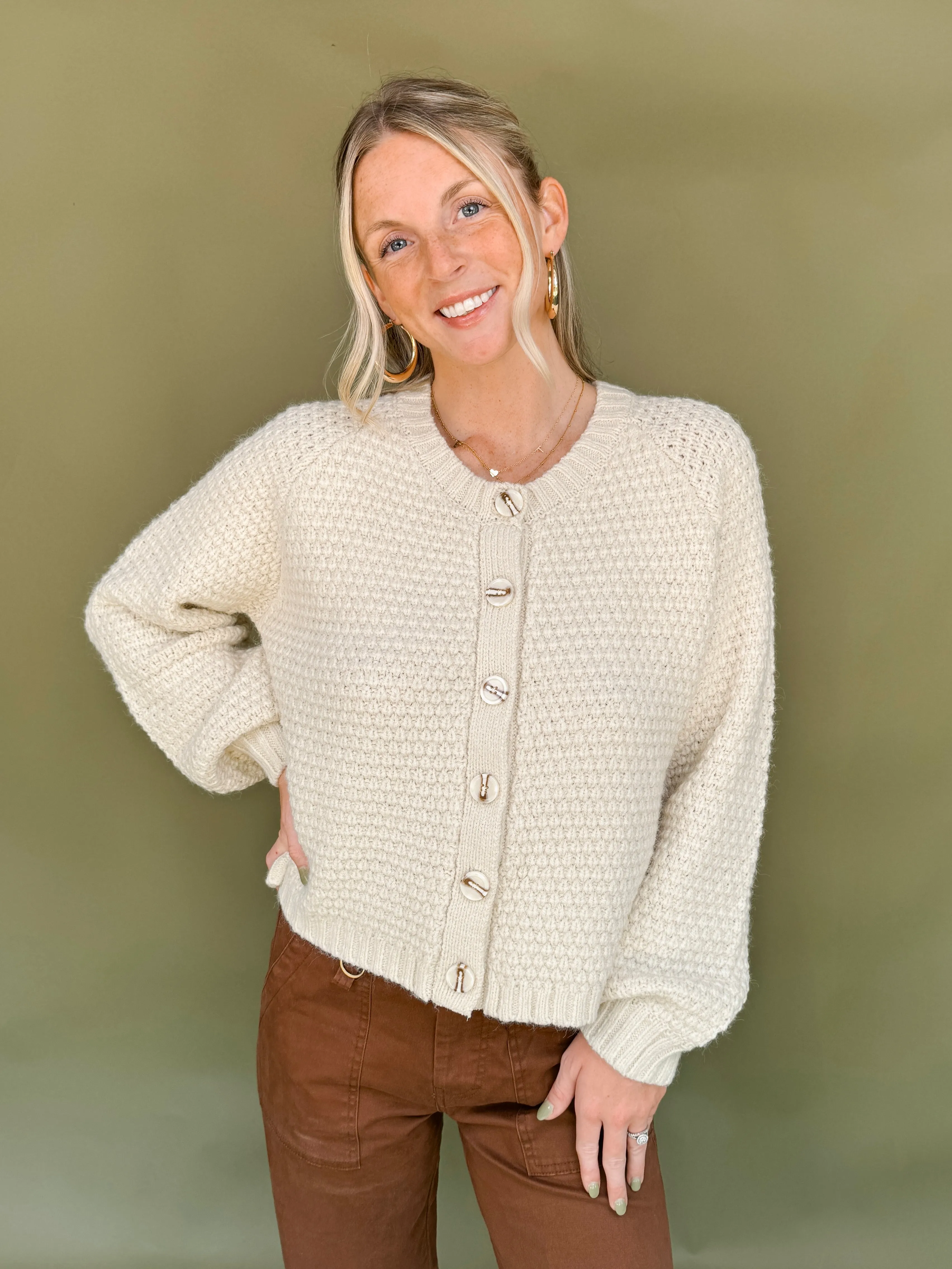 Sydnee Raglan Puffed Cardigan