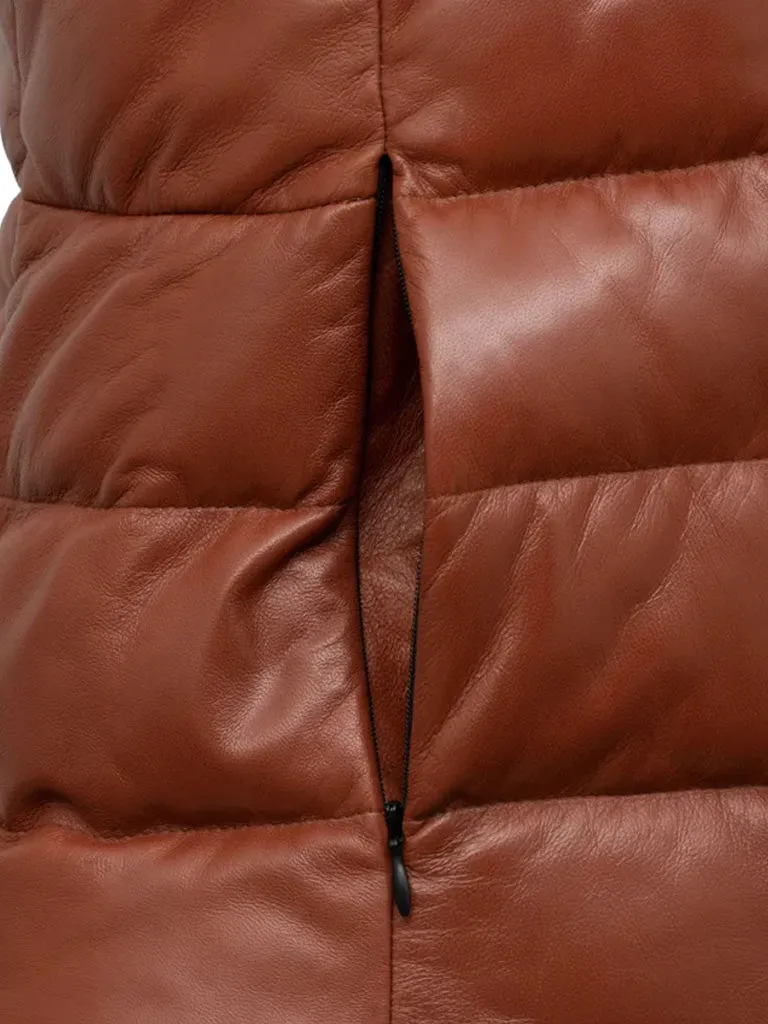 Tan Brown Genuine Leather Gilet