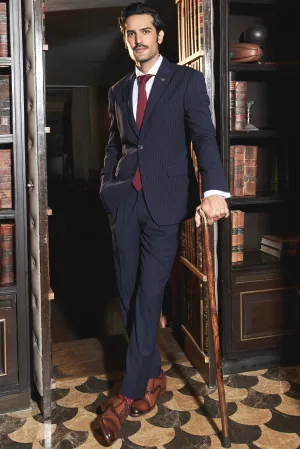 Timeless Navy Pinstripe Suit Set