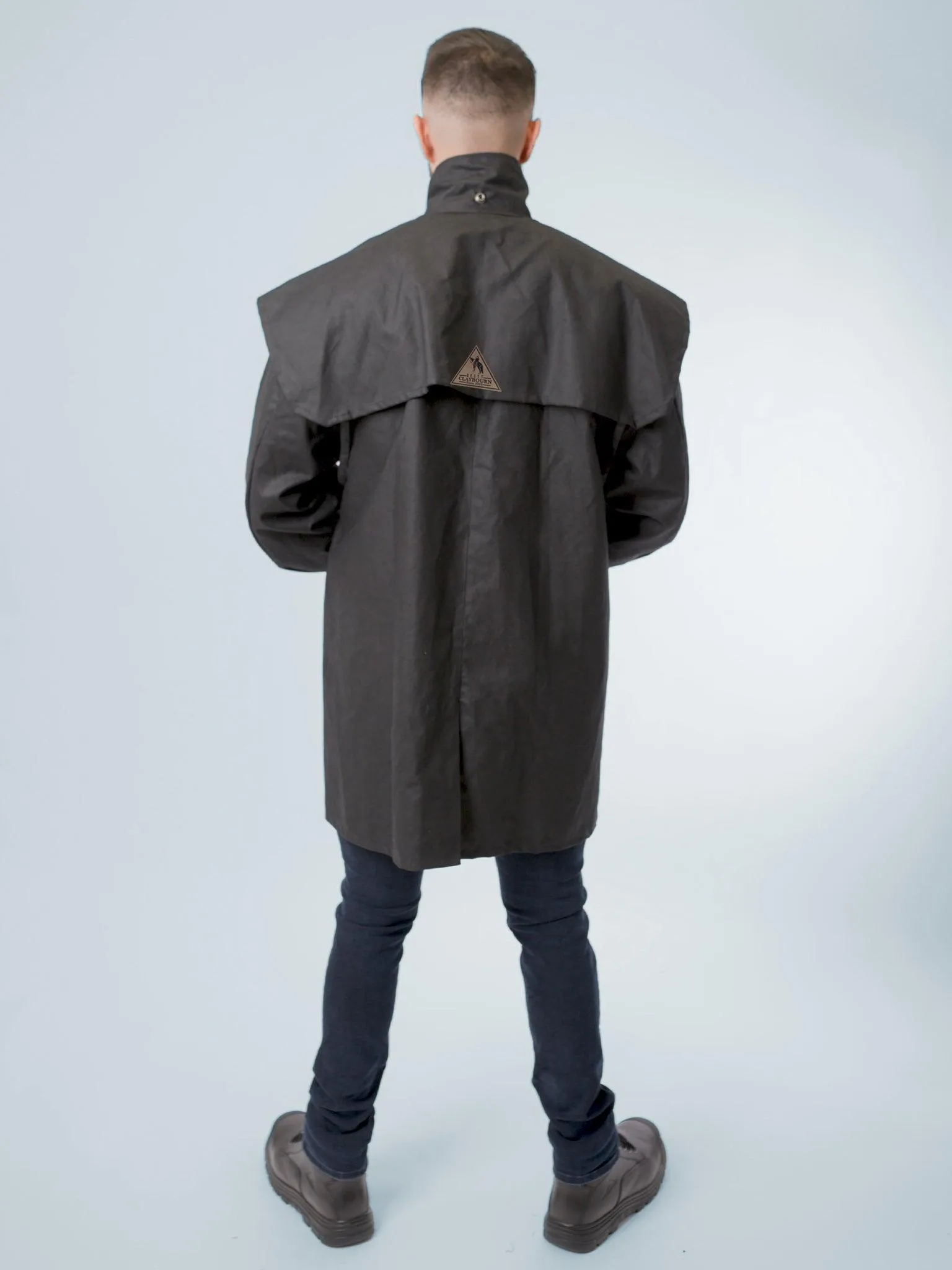 Unisex Oilskin Short Coat with Hood