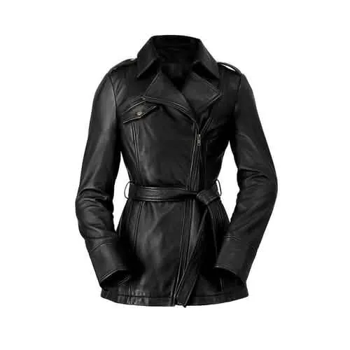 Whet Blu Women's Luxe Lambskin Leather Trench Coat