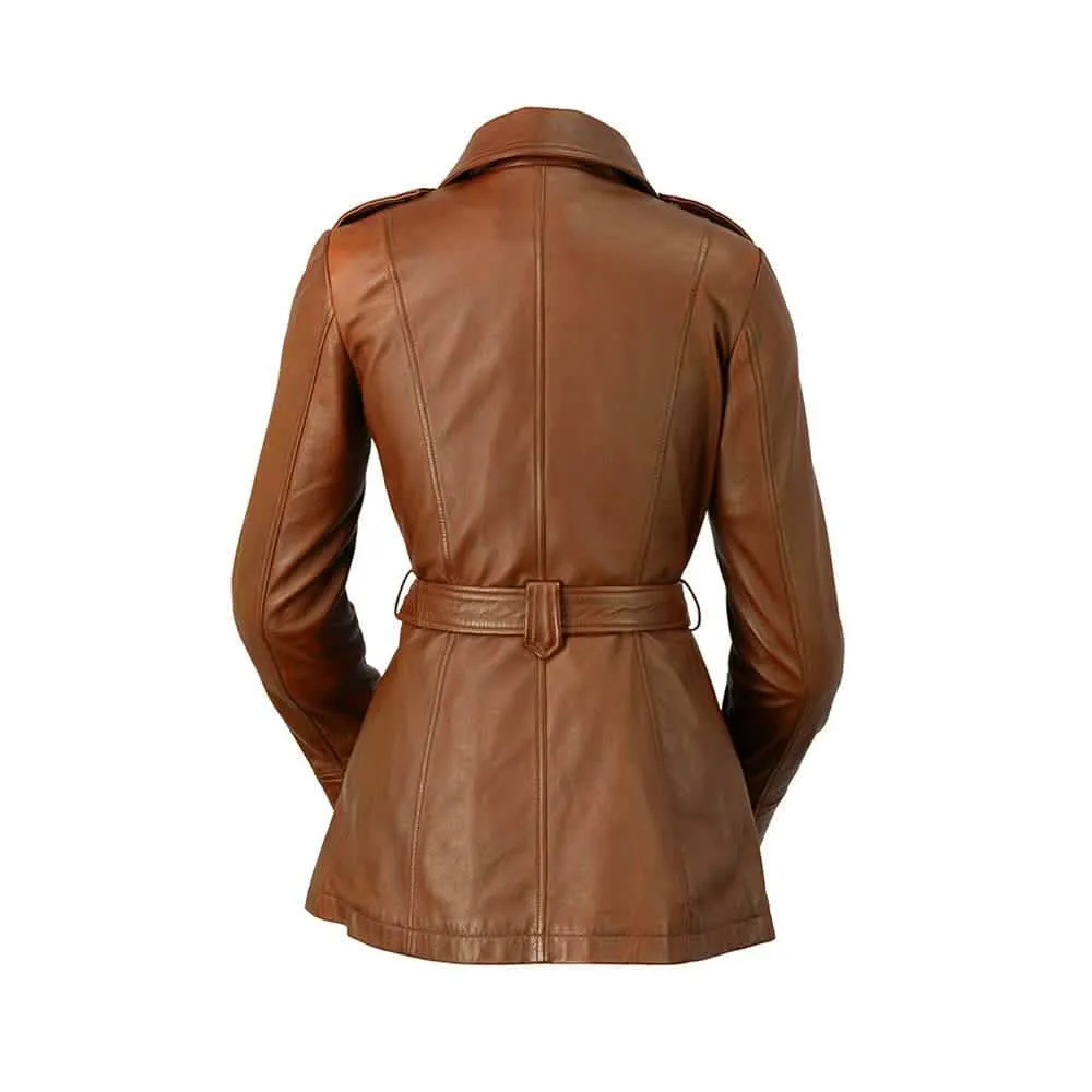 Whet Blu Women's Luxe Lambskin Leather Trench Coat